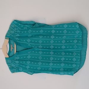 Daniel Rainn turquoise embroidered sleeveless top